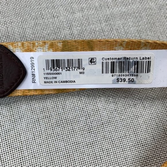 Sun + Stone Mens Geo D-Ring Web Belt with Faux-Leather Trim Size M - Picture 8 of 9